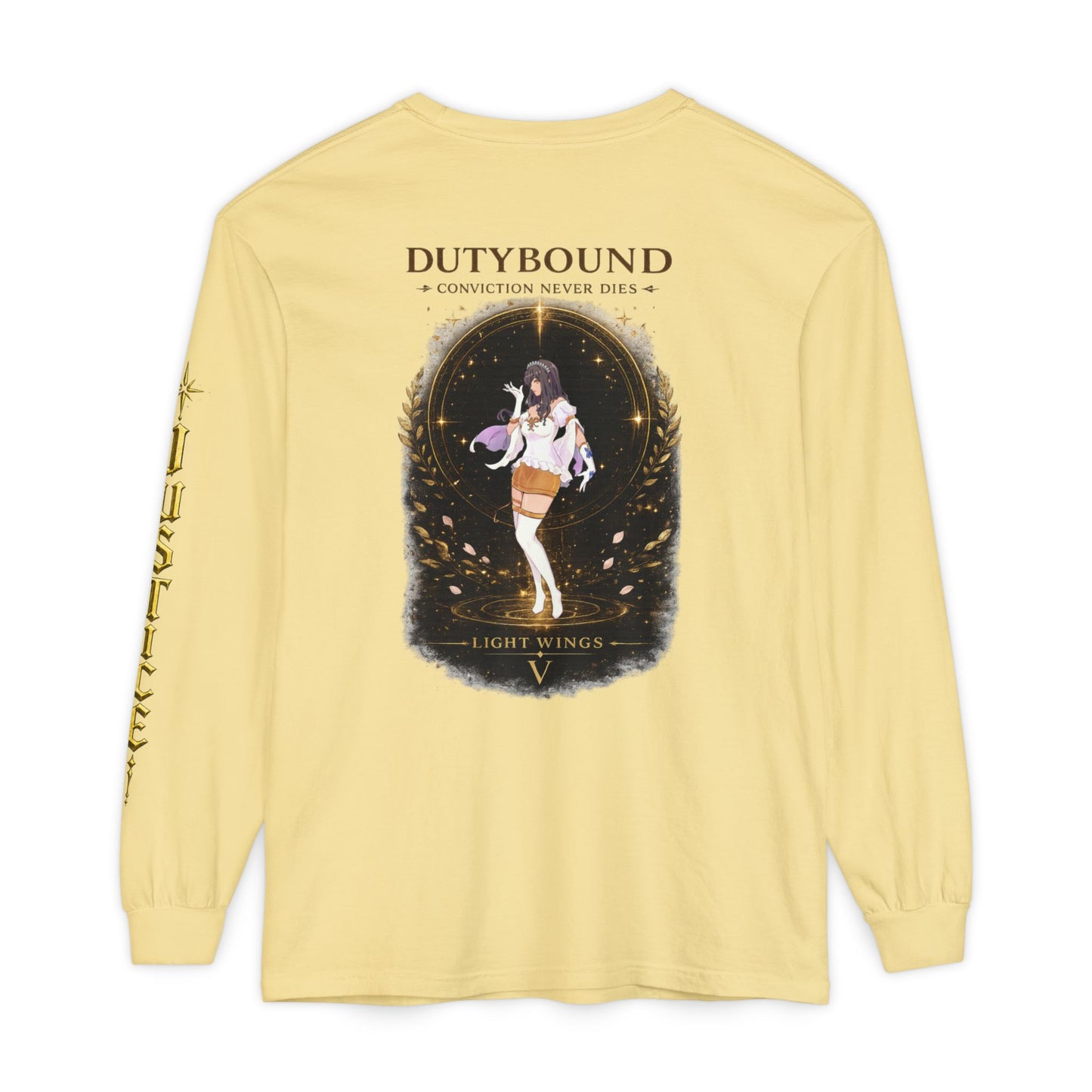 DutyBound Light Wings 5th Anniversary Long Sleeve T-Shirt | “Conviction Never Dies” Anime Graphic Tee