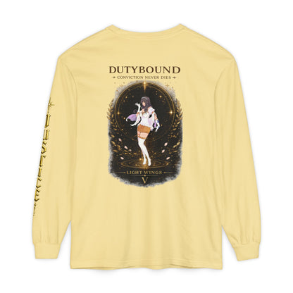 DutyBound Light Wings 5th Anniversary Long Sleeve T-Shirt | “Conviction Never Dies” Anime Graphic Tee