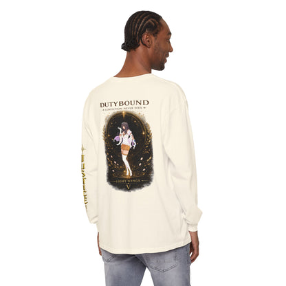 DutyBound Light Wings 5th Anniversary Long Sleeve T-Shirt | “Conviction Never Dies” Anime Graphic Tee